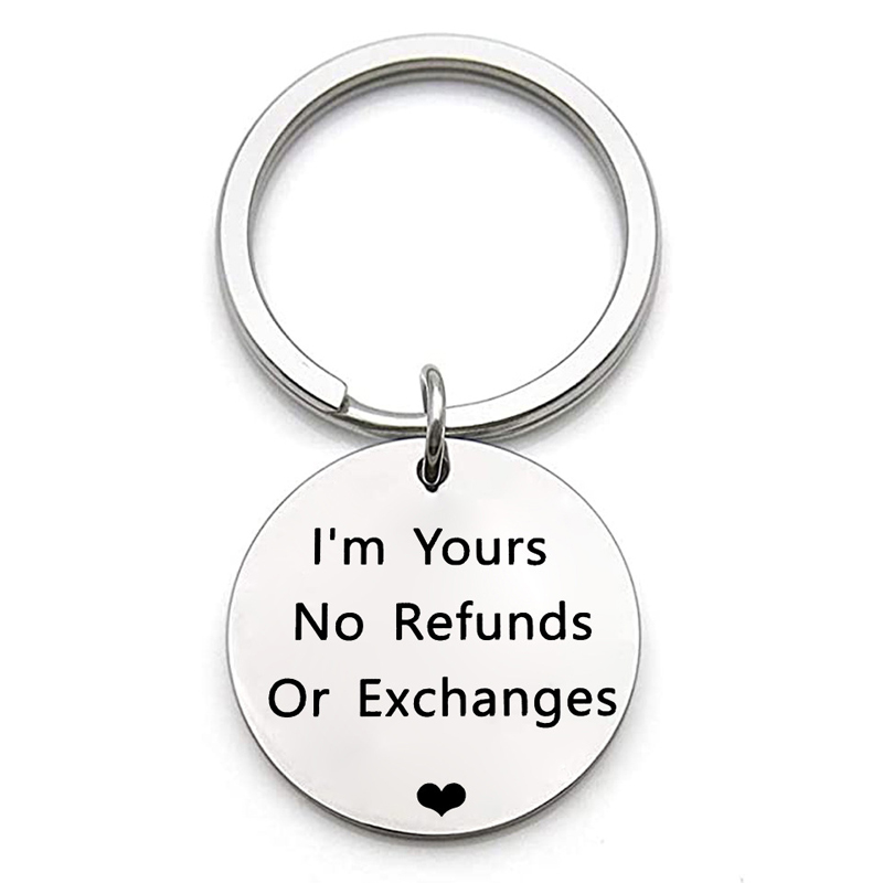 �I'm Yours No Refunds“-Schlüsselanhänger, Jubiläumsgeschenke, Schlüsselanhänger für Freund, Ehemann, Valentinstag, Paar, Geschenk von Freundin, Ehefrau – Detail 4