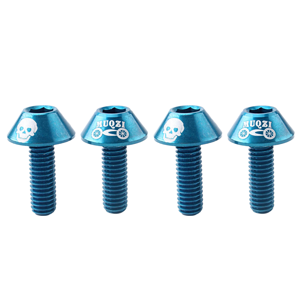 Pack of 4 Aluminum Alloy 15mm M6 Screws for MTB Mountain Bike Bicycle Cycling Bottle Cage Holder Handlebar Colorful Screws