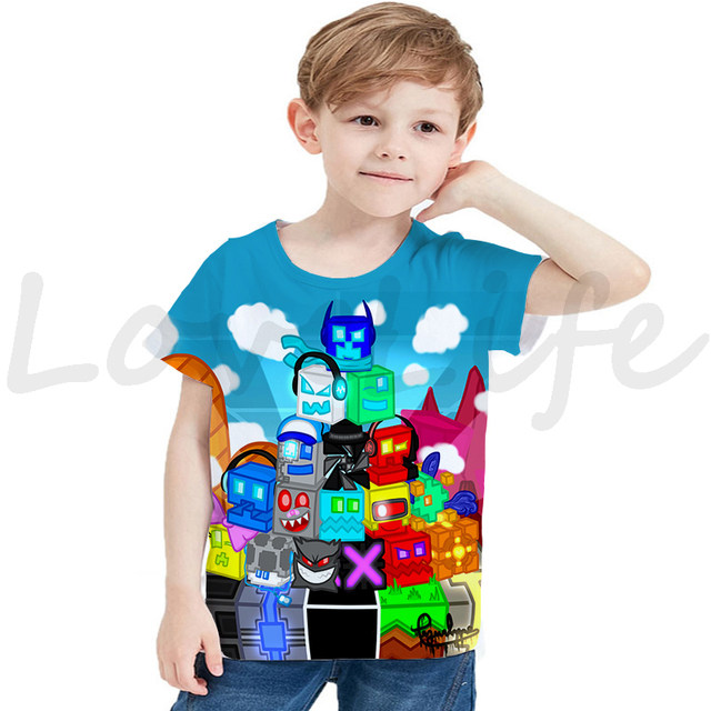 Funny Hot Game Geometry Dash Tshirt Men Tops Tee Teenager 3D Anime T-shirt  Streetwear O-Neck T Shirt Mens Clothing Harajuku - AliExpress