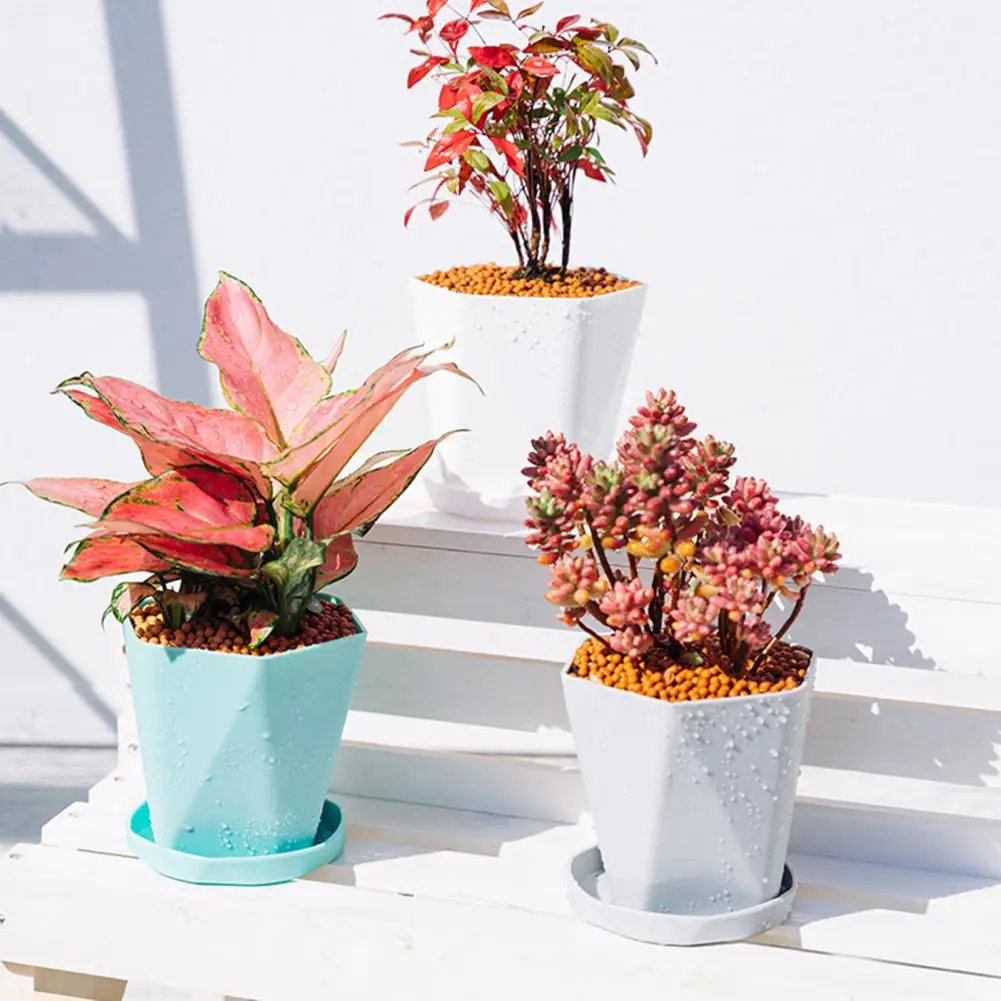 1 Pcs Succulent Plant Pot Saucer Multi Colors Sturdy Round Plastic Tray Flower Pot Water Plate Outdoor Garden Deco Supplies