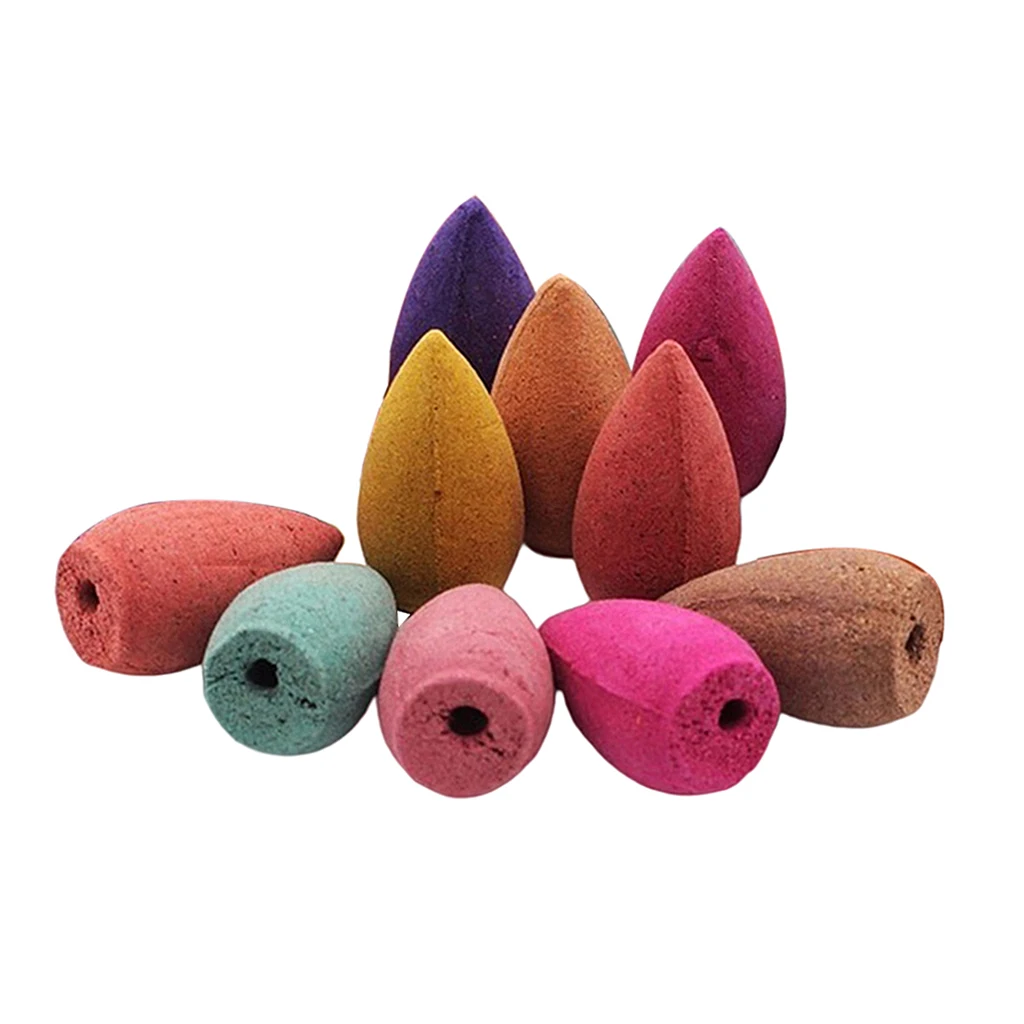 10pc Waterfall  Backflow Incense Cones Mixed Colorful Incense Cone Air Freshener for Meditation Home Bedroom Yoga SPA Relaxation
