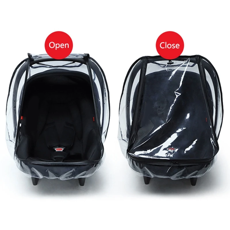 Baby Car Seat Rain Cover Food Grade EVA Stroller Weather Shield Waterproof Windproof Breathable Clear Raincoat D5QA baby trend expedition double jogger stroller accessories	