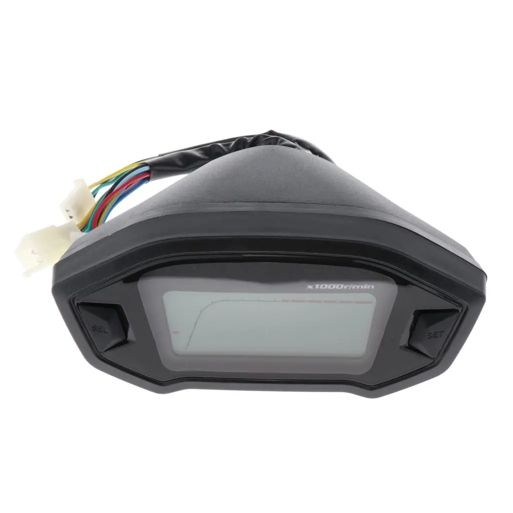 Universal Motorcycle LCD Digital Speedometer Odometer with Backlight, 0-199km/h, 0~13000r/min