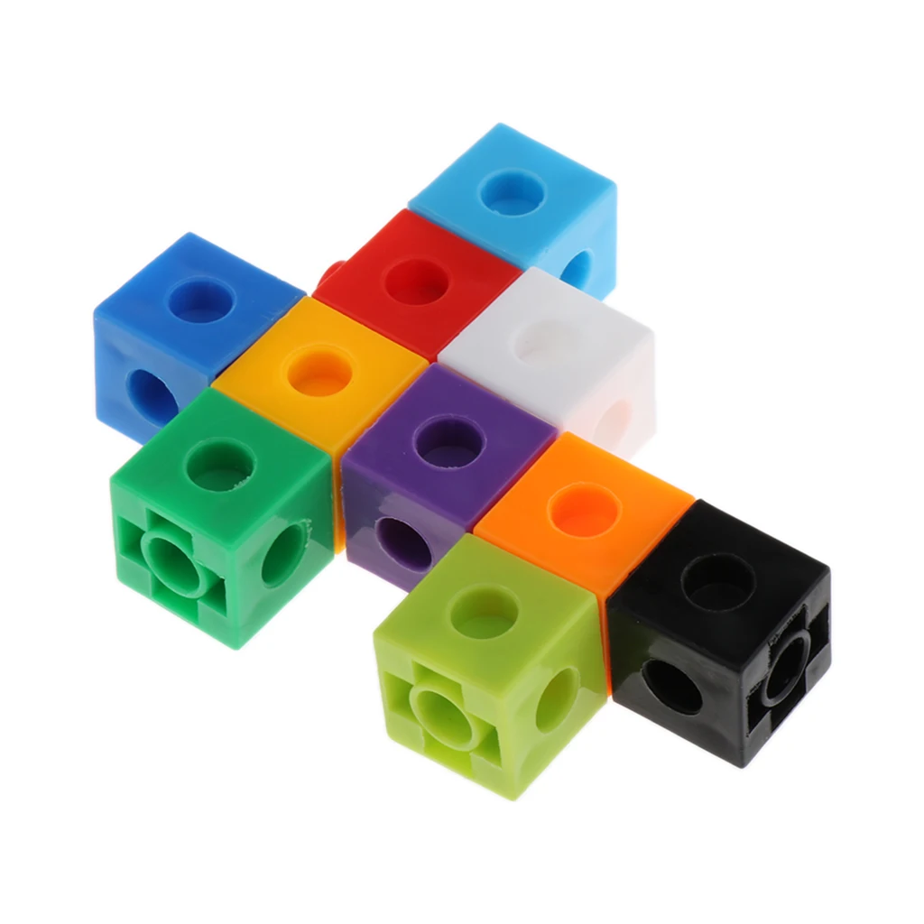 100x 1cm Snap Cubes Educational Math Linking Cubes Counting Blocks Learning Toy 