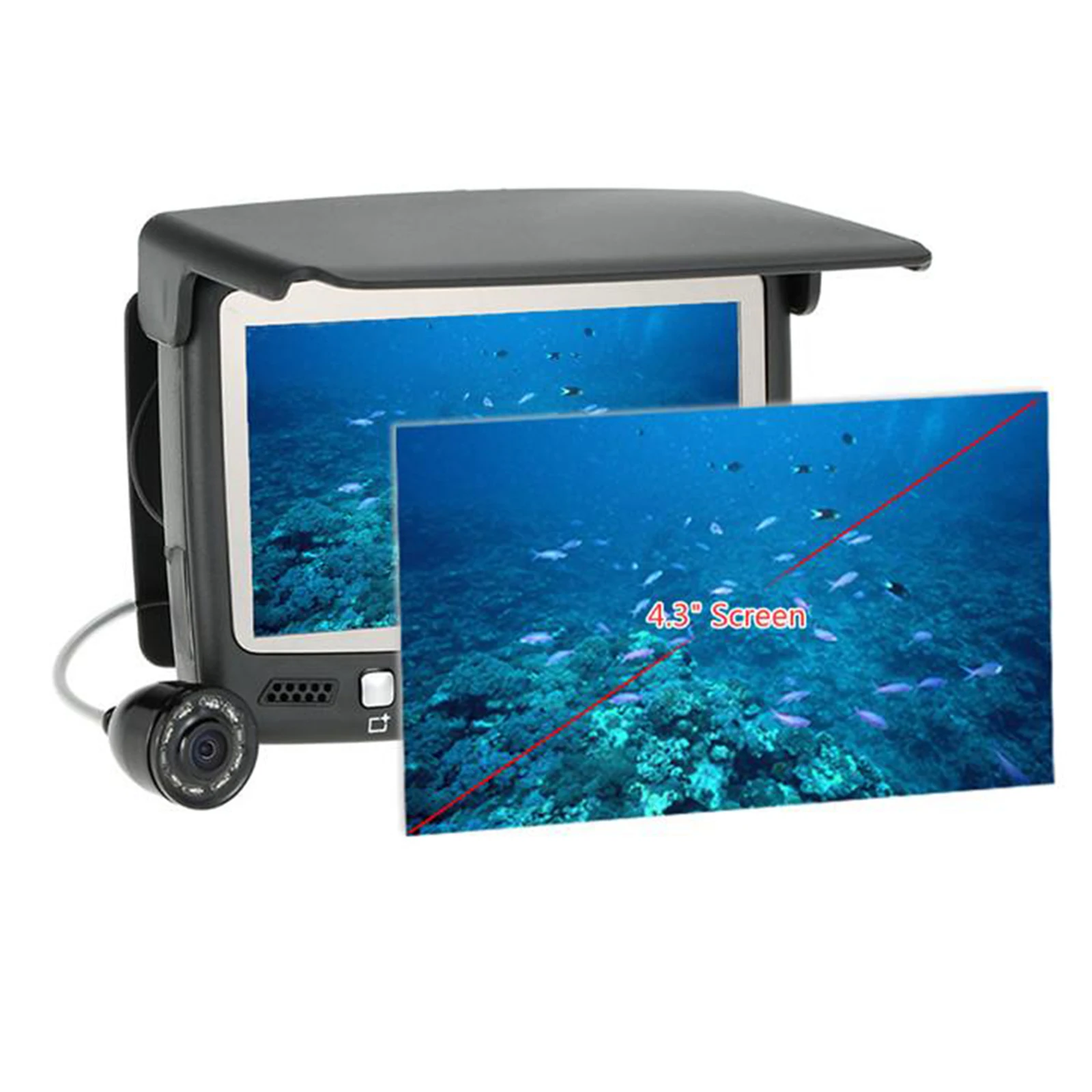 Underwater Fishing Camera DVR Fish Finder Infrared LED Fishing Video Camera with 4.3 inch Monitor for Kayak Boat Sea Fishing