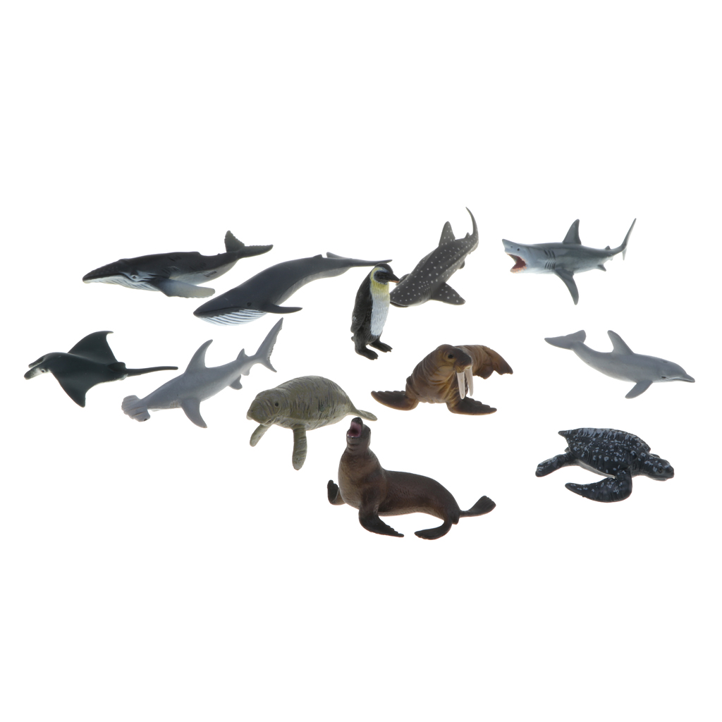 12x Plastic Marine Animal Model Figures Kids Educational Science Nature Toy