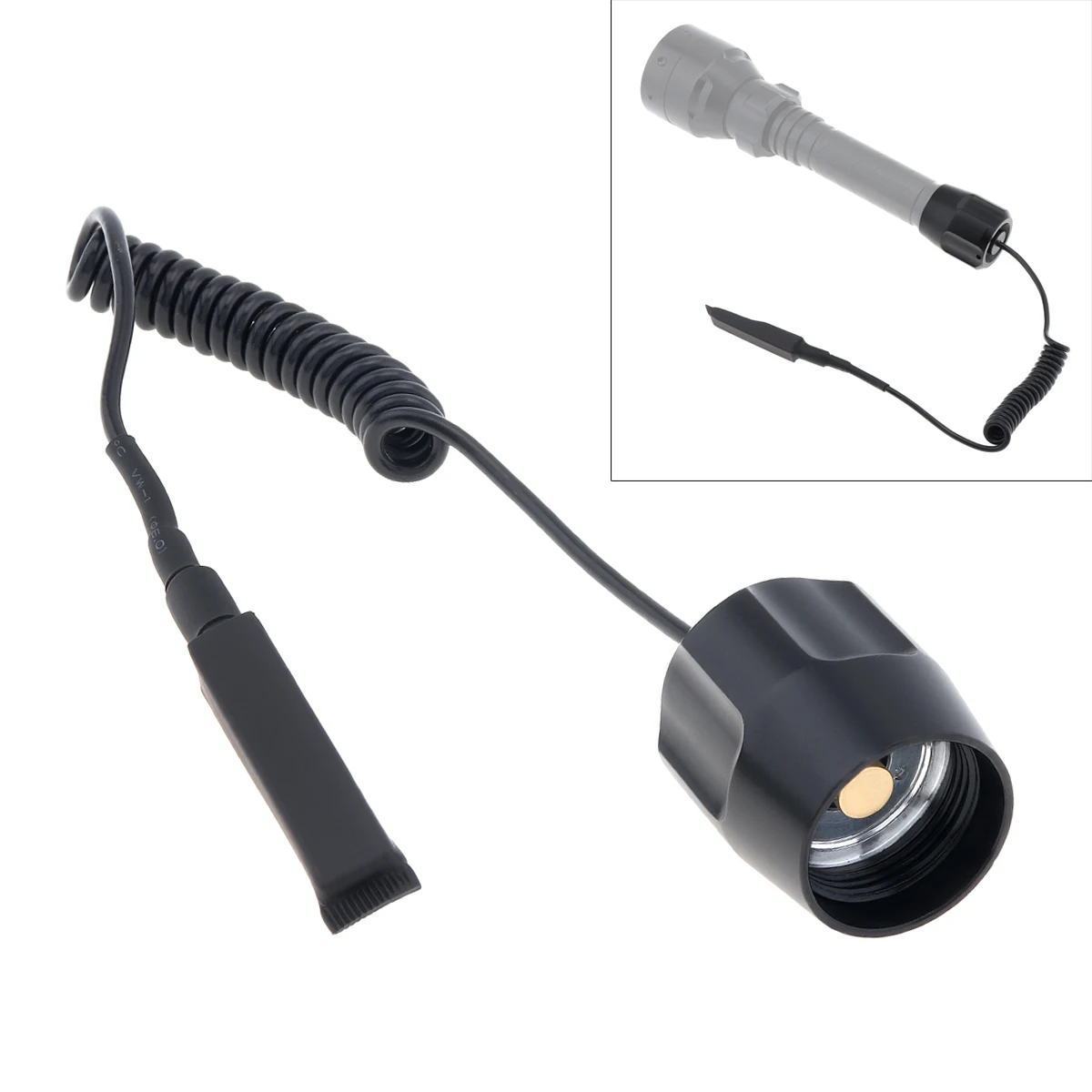 2 Buttons full metal Remote Pressure Switch stretchable tail switch Fit for T50 Zoomable LED Torch Tactical / Hunting Flashlight best tactical torch