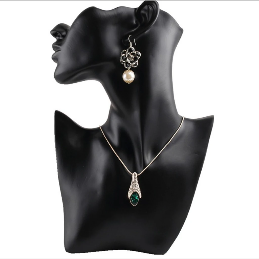 Necklace and Earring Bust Jewelry Display, Resin Material, Female Mannequin,