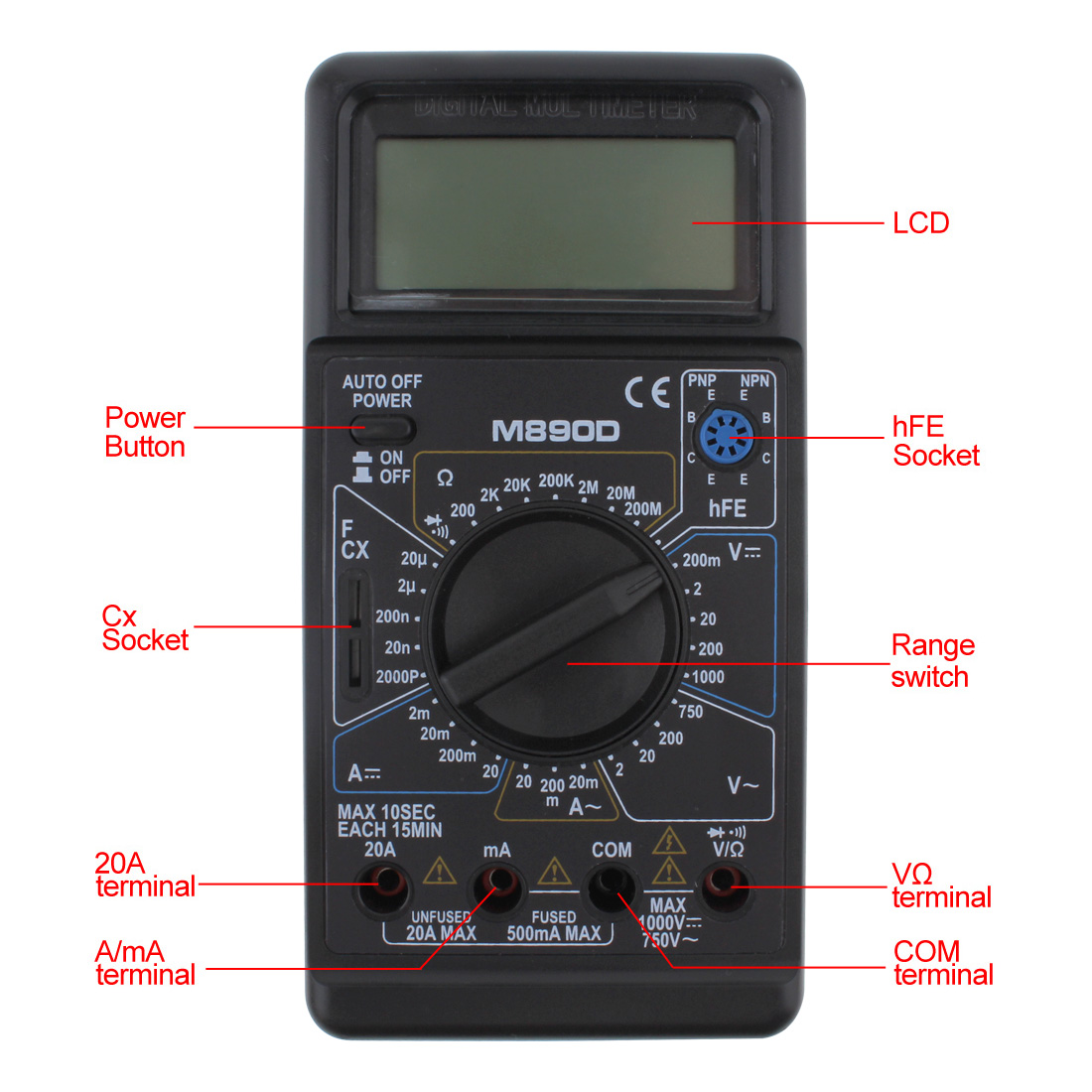 elétrico transistor peak tester medidor ac dc