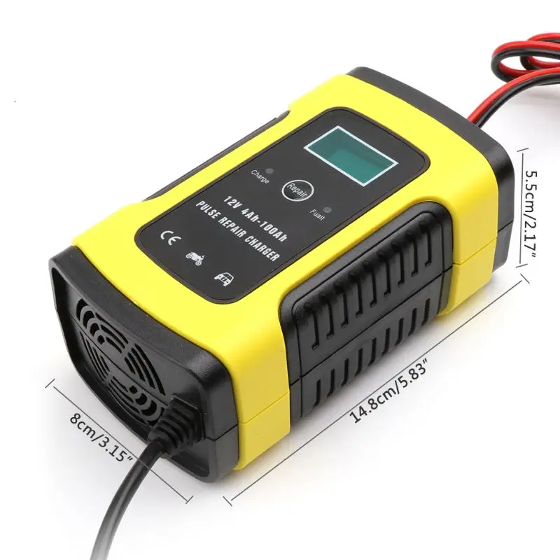 T3ED 12V 6A LCD Repair Battery Charger Lead-Acid Power Storage Chargers For Car Motorcycle noco boost plus gb40