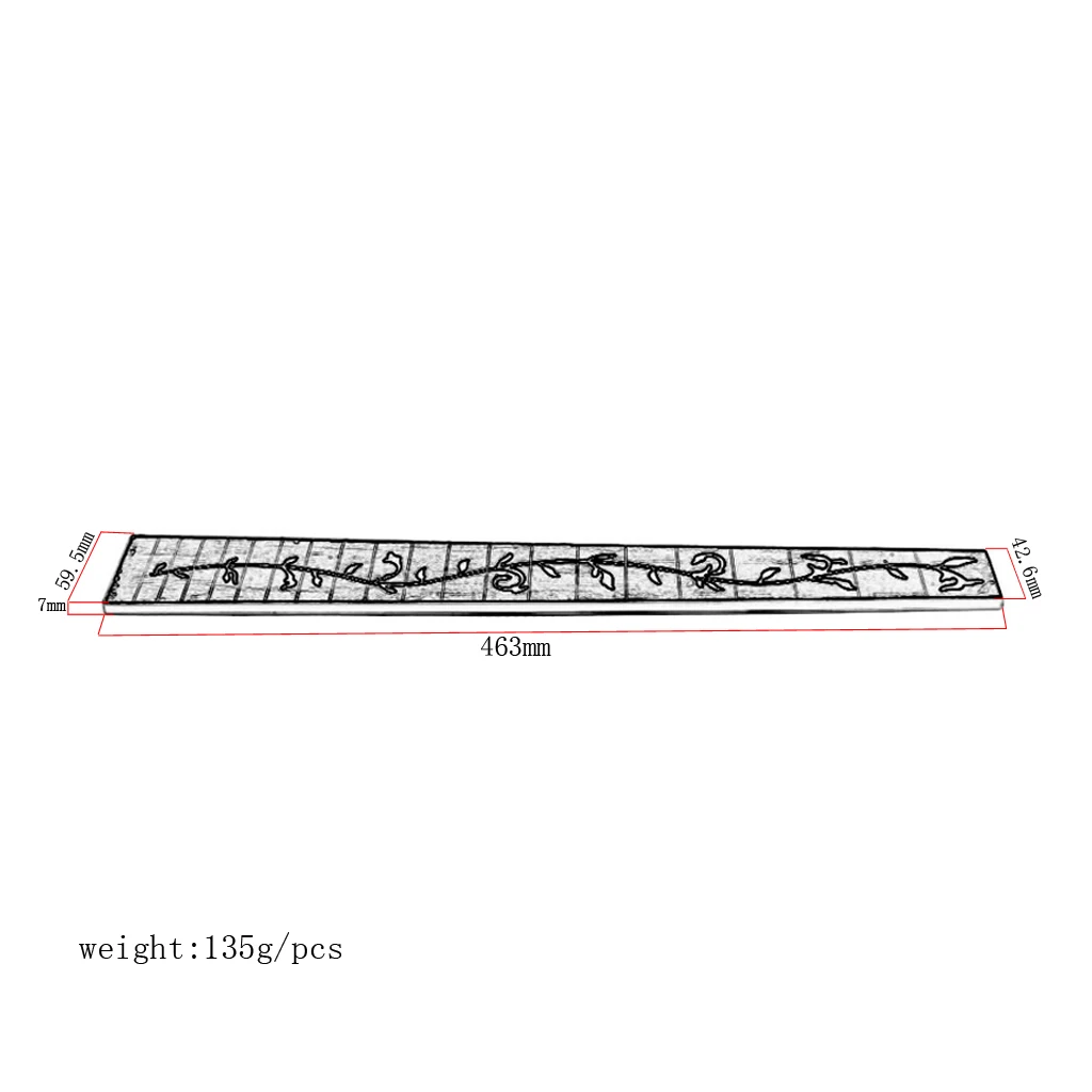 Tooyful Acoustic Folk Guitar Rosewood Fretboard Fingerboard Shell Tree Inlaided for 41'' 20 Fret Guitar Part Replacement