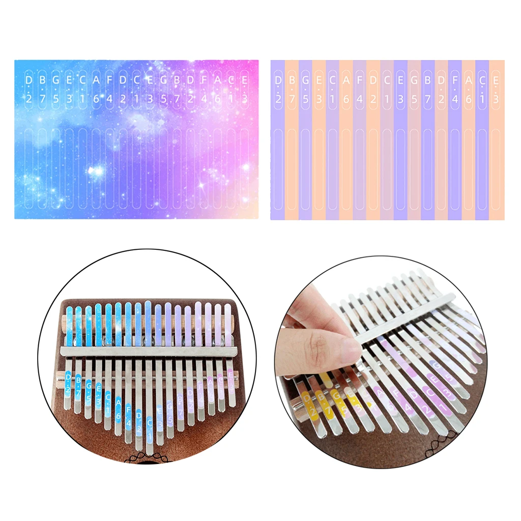 2 Pieces Kalimba Scale Key Sticker Instrument for Beginner Learner