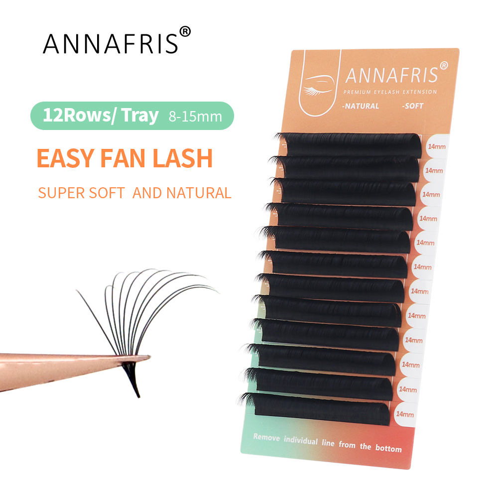 Best of ANNAFRIS Easy Fanning Blooming Individual Eyelashes Extension Automatic 1S Flowering Premium Natural Matte Soft Volume Lashes Reviews & Tips