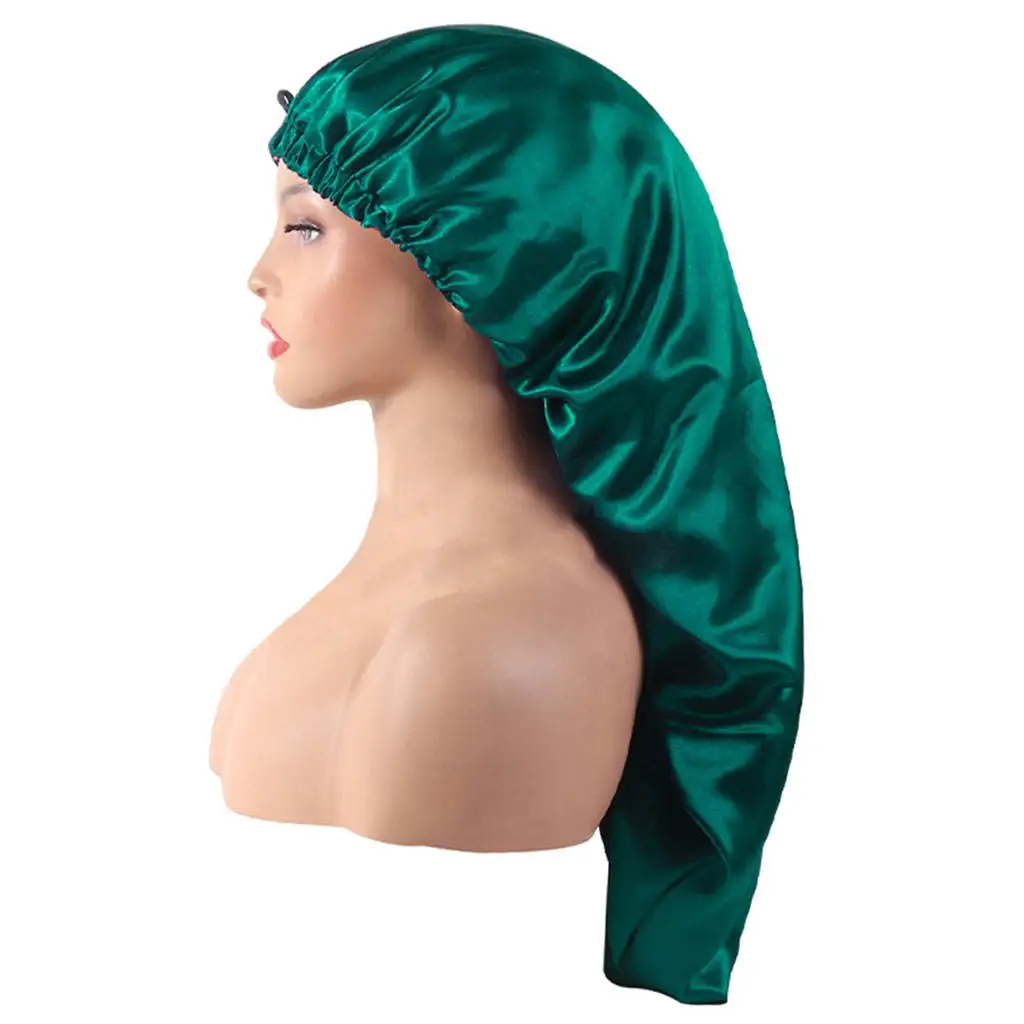 Smooth Sleep Bonnet Caps Elastic Soft Large Sleeping Bonnet for Curly Hair Long Hair