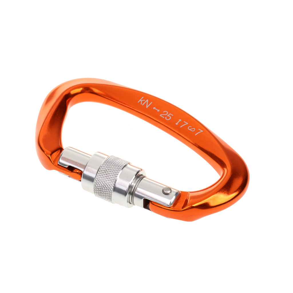25KN Screwgate Multipurpose Locking Carabiner Rock Climbing Mountaineering Caving Dog Clip Hammock Hook