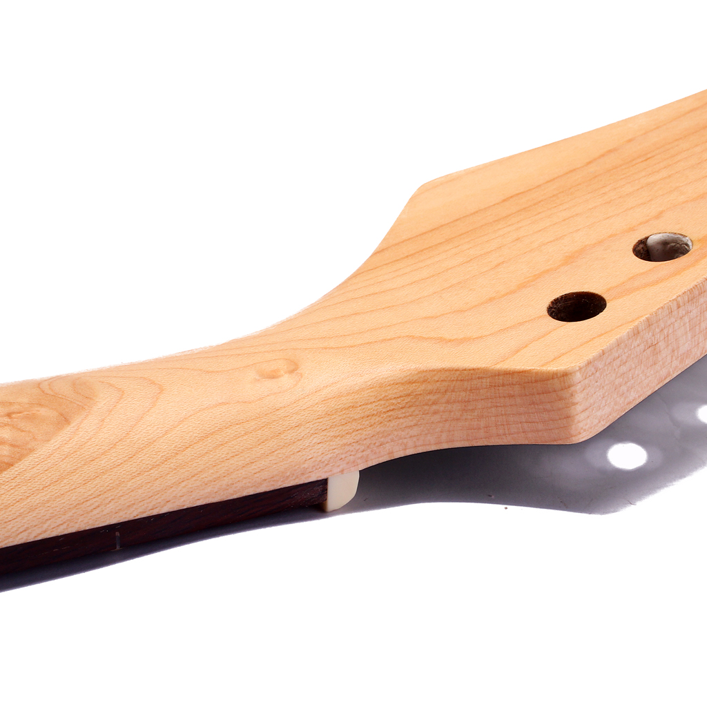 Maple Rosewood Guitar Neck, 24 Fret Guitar Neck for Electric Guitar Parts, Smooth Surface and Exquisite Handwork Black Head