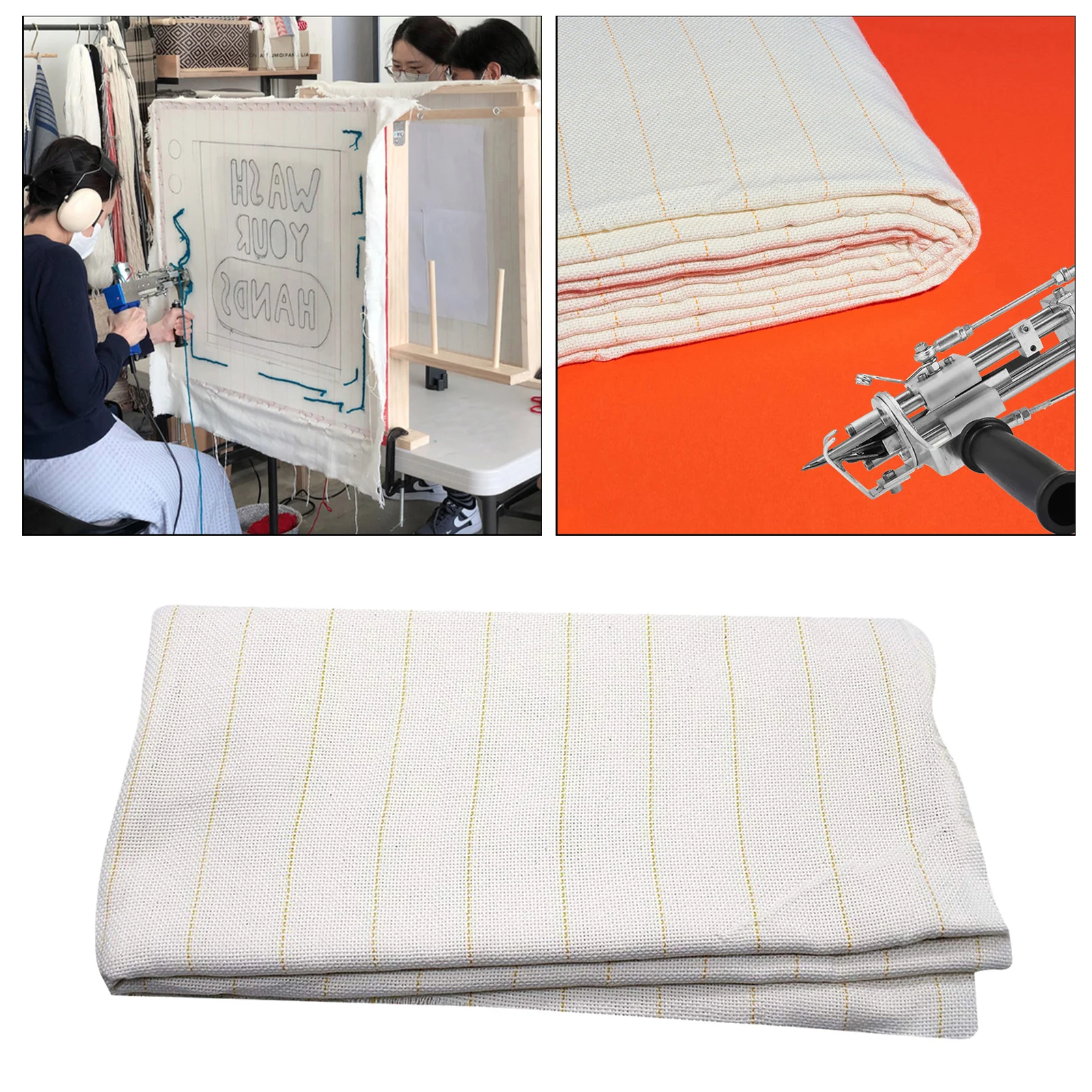 2.1x1meter Monk Cloth Tufting Cloth with Marked Lines for Tufting Gun DIY Aida Cloth Cross Stitch Fabric Embroidery Cloth