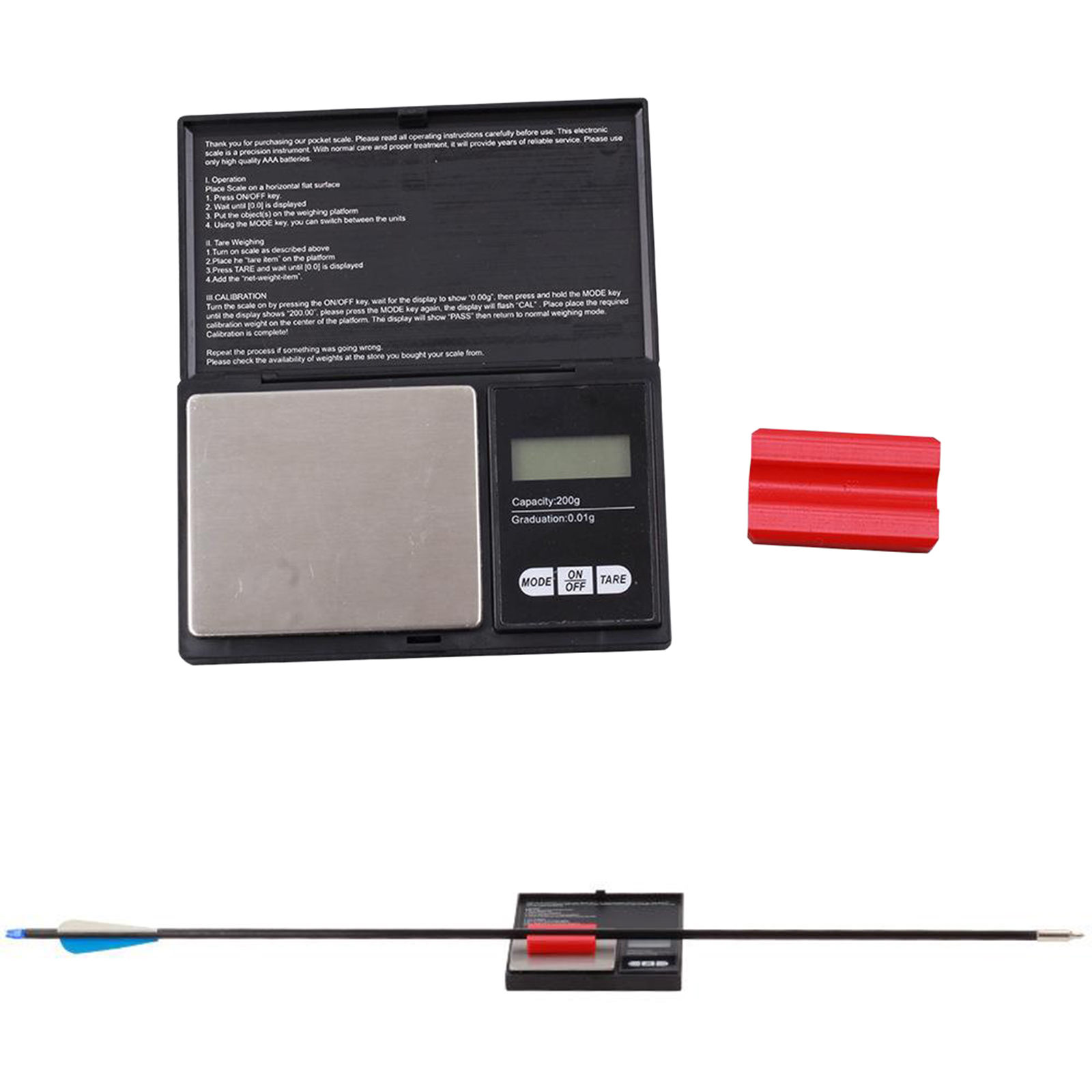 Archery Draw Weight Scale Grain/Gram Scales , Portable Pocket Electronic Arrow Scale Digital Grain Arrow Squaring Device Accs