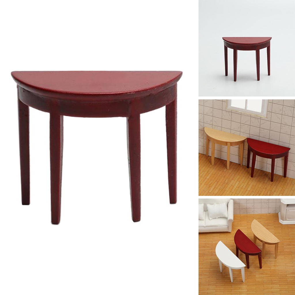 1:12 Dollhouse Miniature Semicircle Dressing Table Small Model Mini Furniture Model Dollhouse Accessory