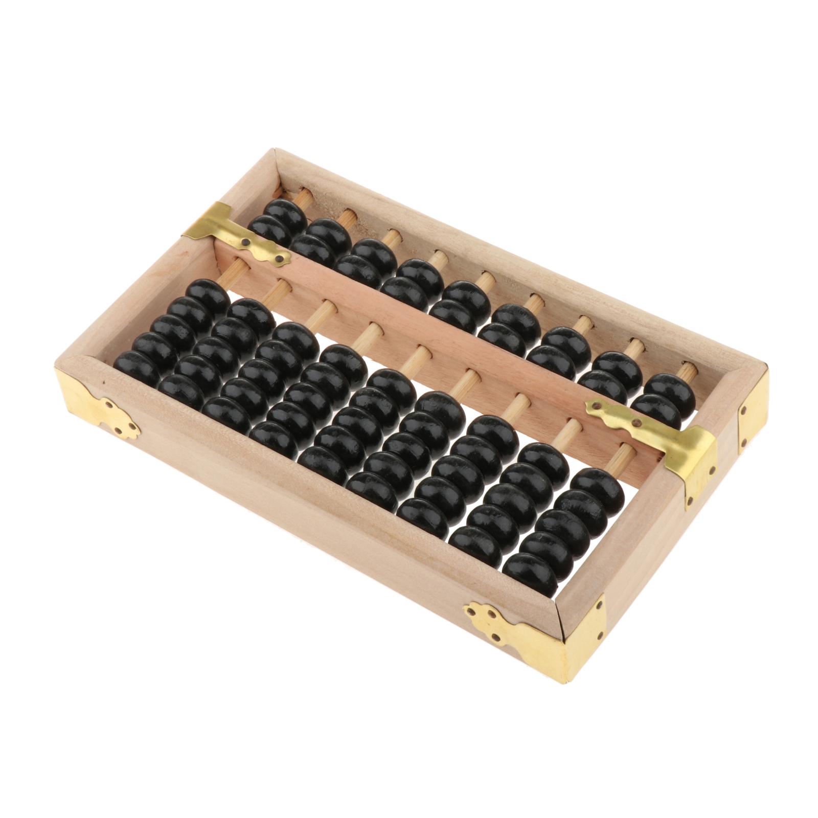 Portable Arithmetic Soroban Mathematics Calculate Tool Black Beads Wooden Frame Abacus