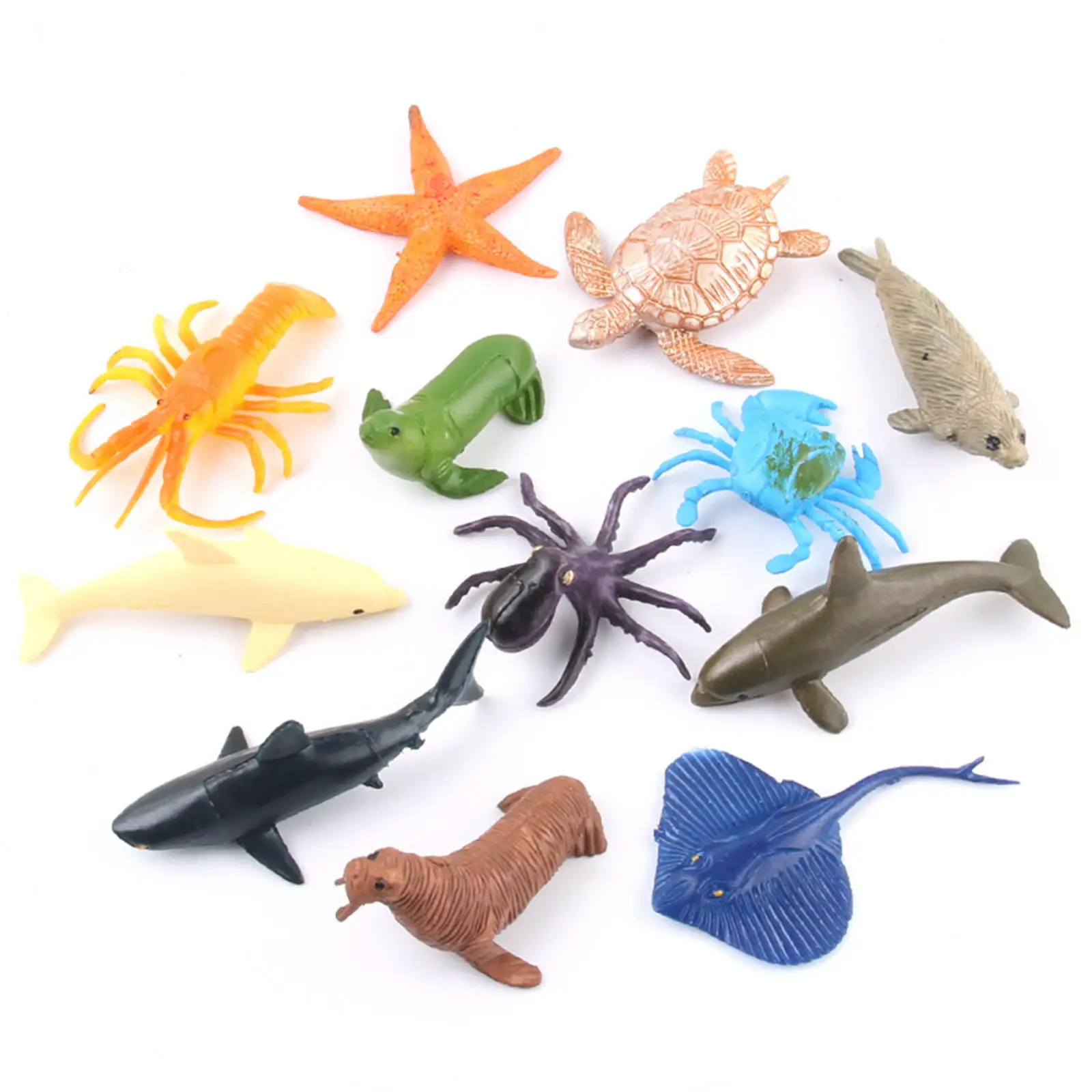 12Piece Marine Life Model Tiny Lifelike Small Size for School Collection