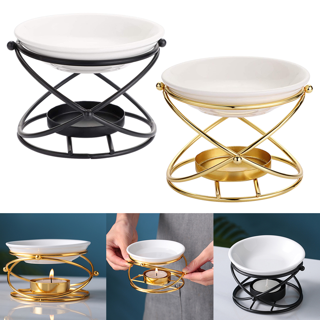 Metal Essential Oil Diffuser European Style Aroma Burner Tea Aromatherapy Candle Light Holder Decoration For Spa Home