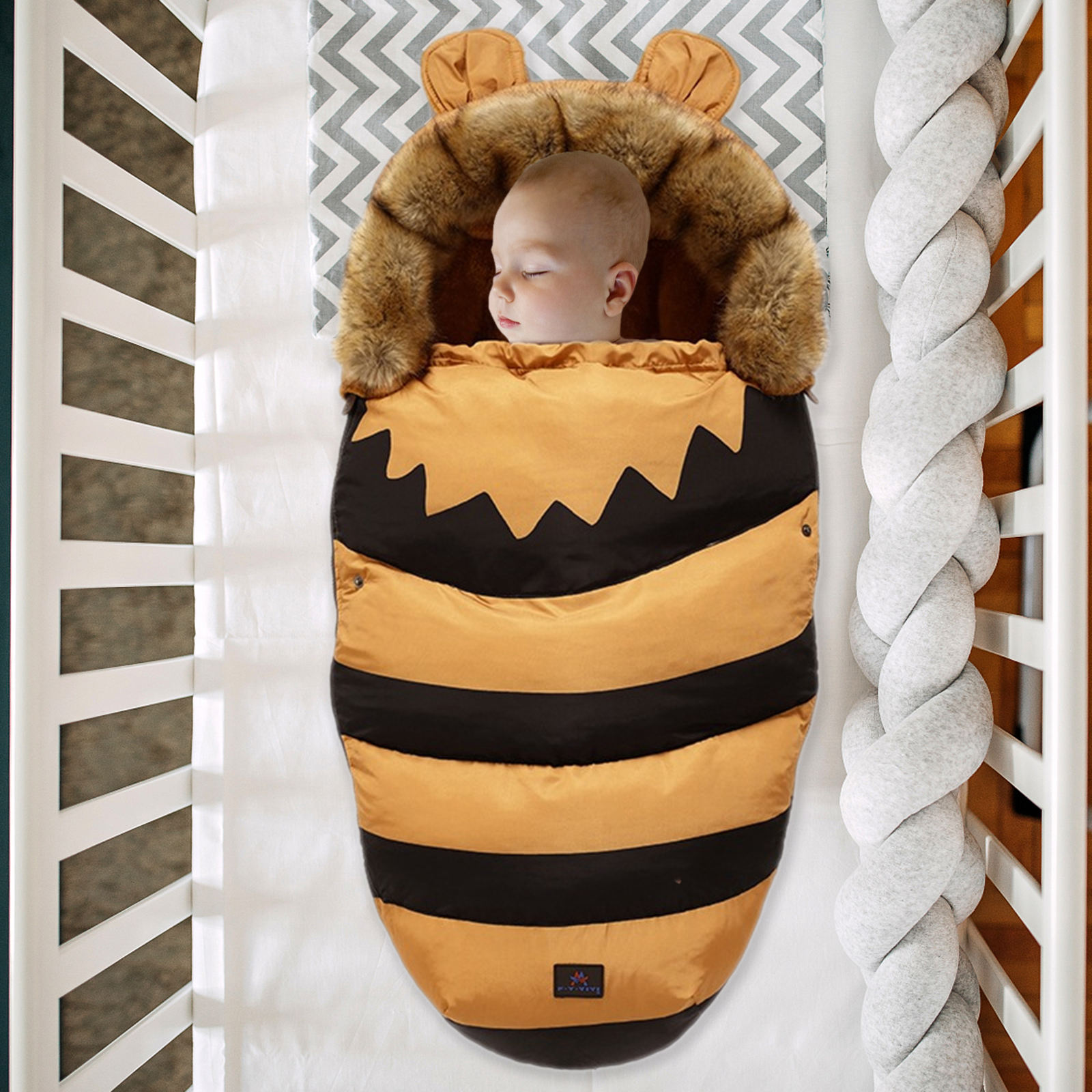 Winter Baby Sleeping Bag Two-Way Zipper Comfortable Breathable Warm Stroller Sleeping Bag Footmuff Sleepsack for Pram Stroller