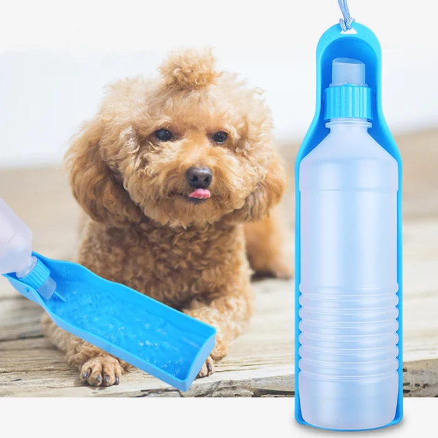 Dog Water Bottle Foldable Water Bowl 500ml, Portable Dog Water Bottle, Pet  Drinking Bottle For Outdoor Camping Walkies, Gifts For Dogs Cats (blue) (hy