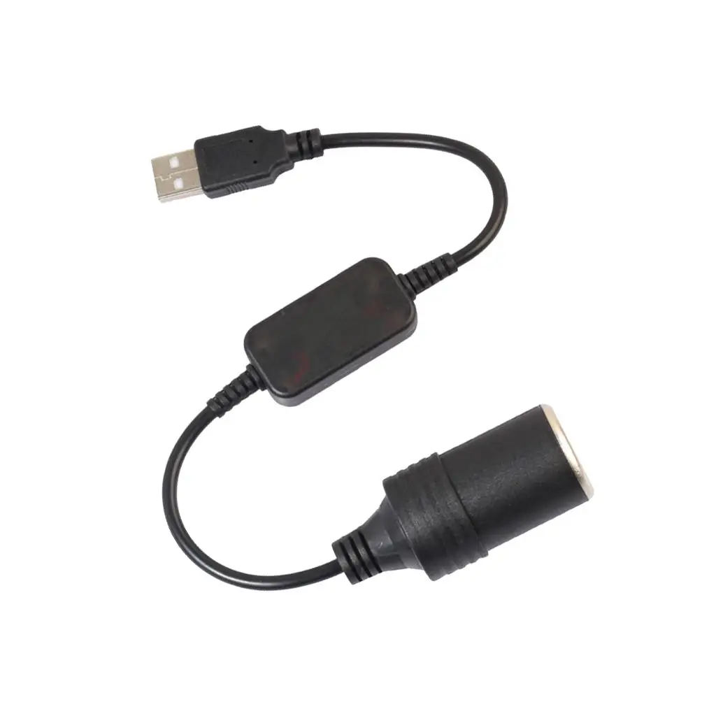 300mm USB Female  Lighter Socket Converter Power Adapter Cable