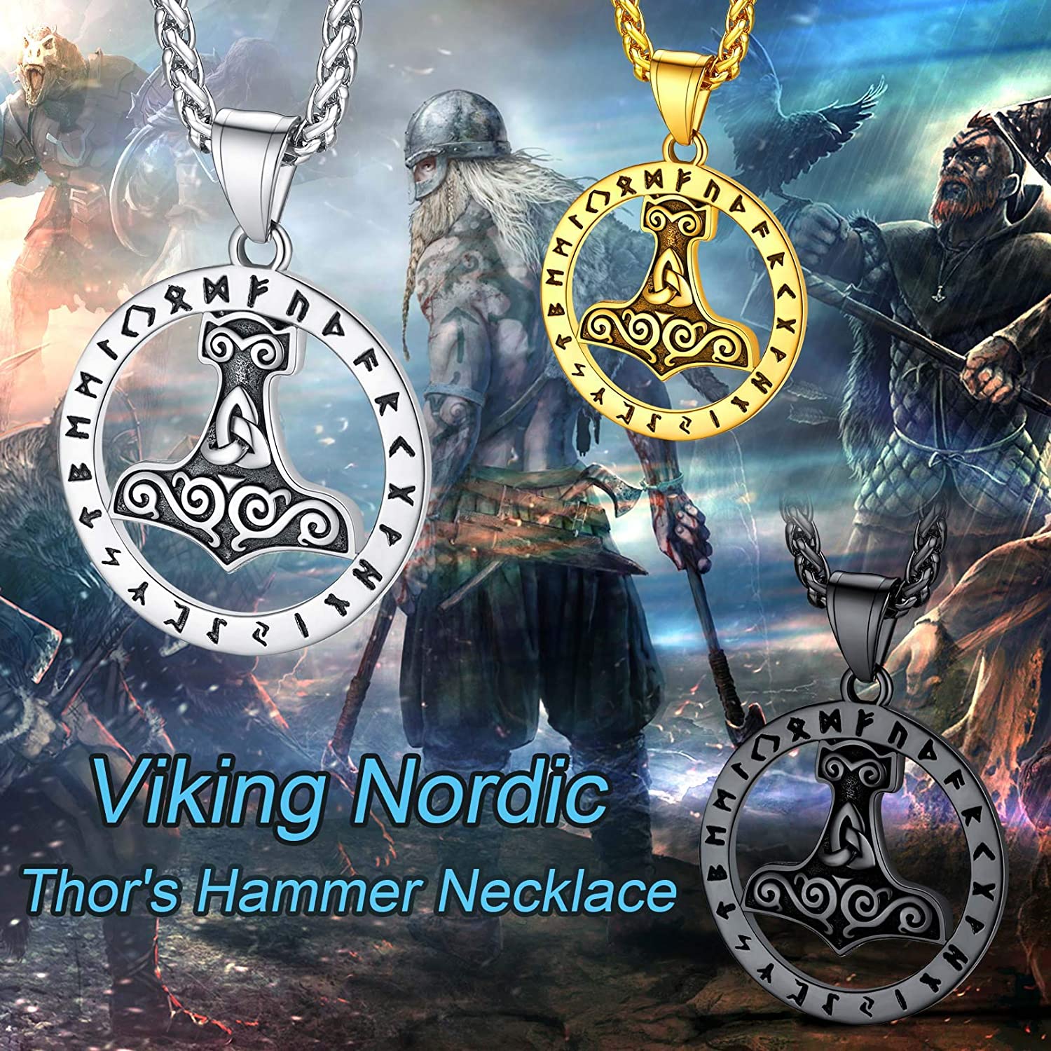 ChainsPro Norse Viking Runes Jewelry 