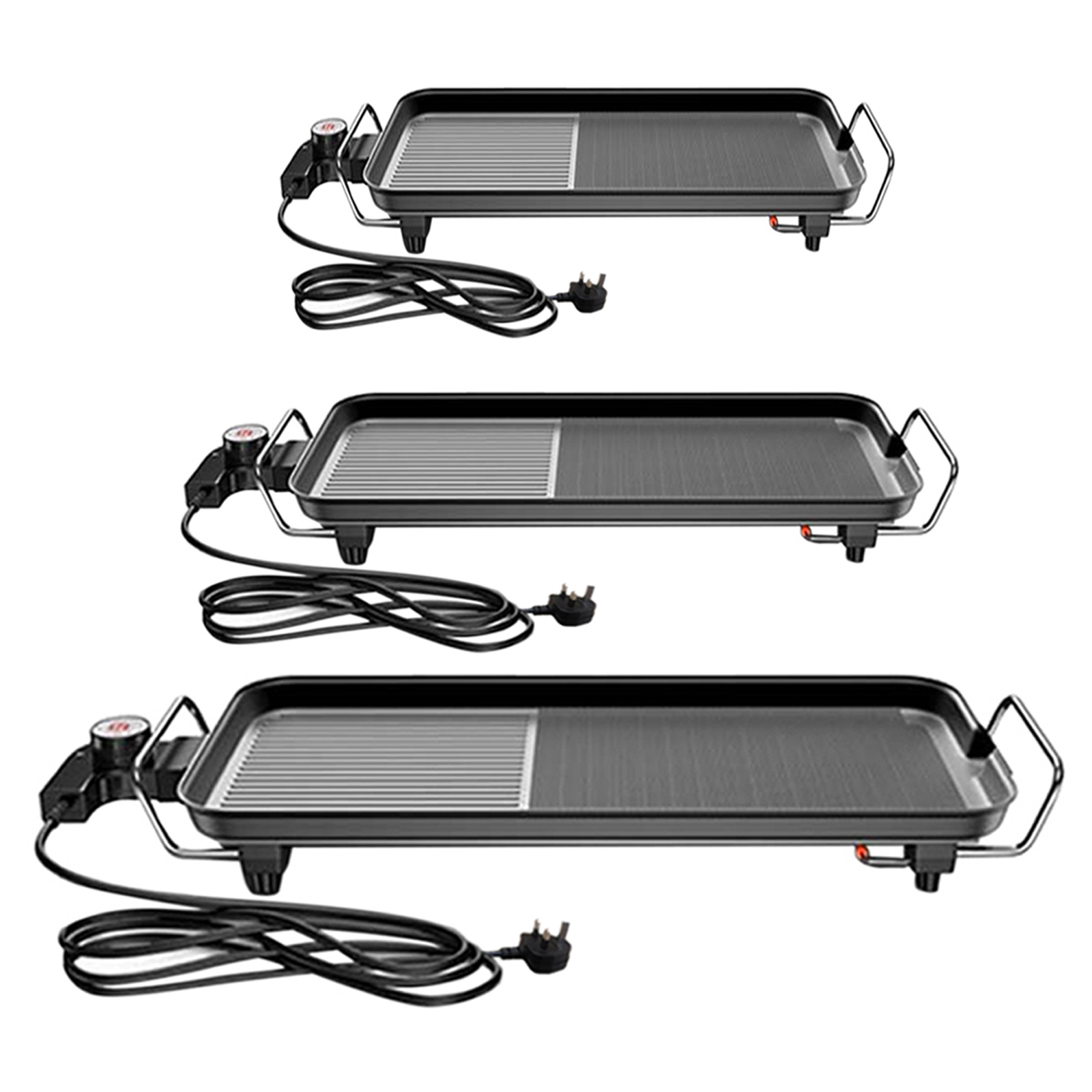 Smokeless Household Indoor Electric BBQ Grill 1350W Nonstick Adjustable Temperature Fast Heat Up Low-Fat Meals UK Plug