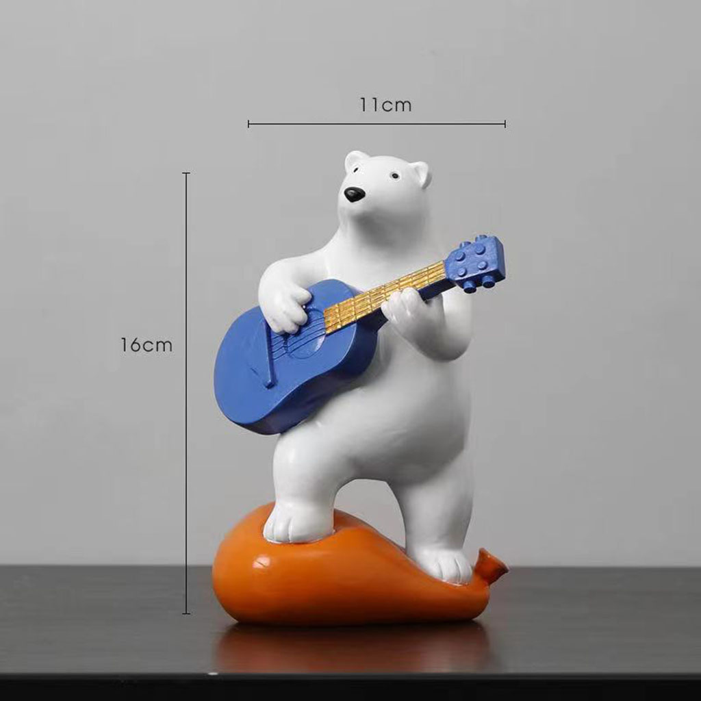 Cute Bear Statues Resin Crafts Indoor Living Room Collecitble Figurine Baby Room Sculpture Gift Office Countertop Shop Accent