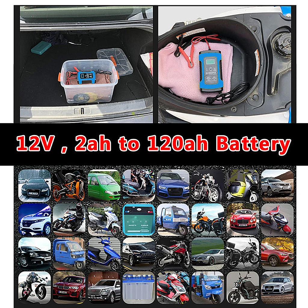12V 6A Automatic Battery Charger, Battery Maintainer, Trickle Charger, And