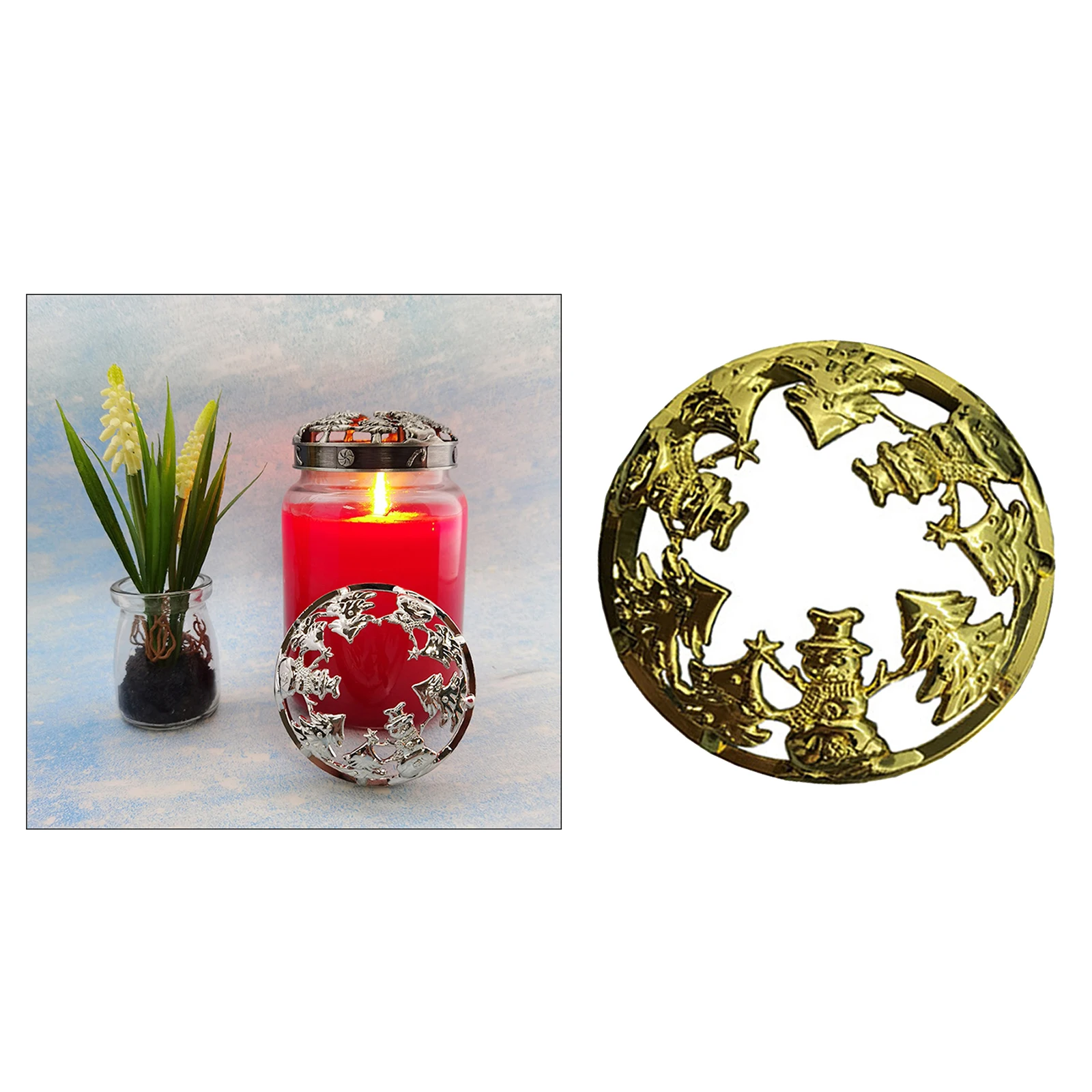 Scented Candle Lid Antique Hollow Out Candle Storage Jar Candle Topper Cover Shade Sleeves Aroma Candle Topper