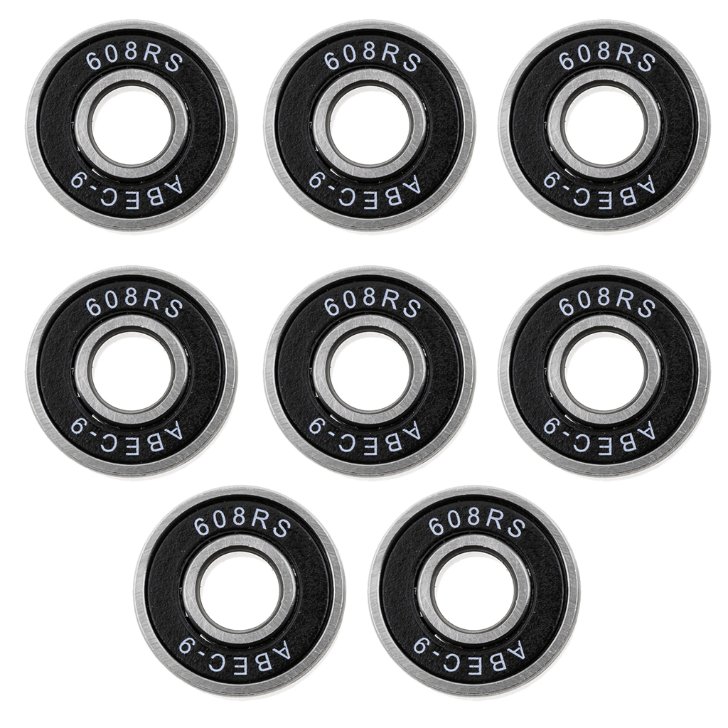 8x Longboard Skateboard Roller Skates 608RS ABEC-9 Bearings High-Speed Low-Friction Pre-Lubricated Waterproof Dustproof Bearing