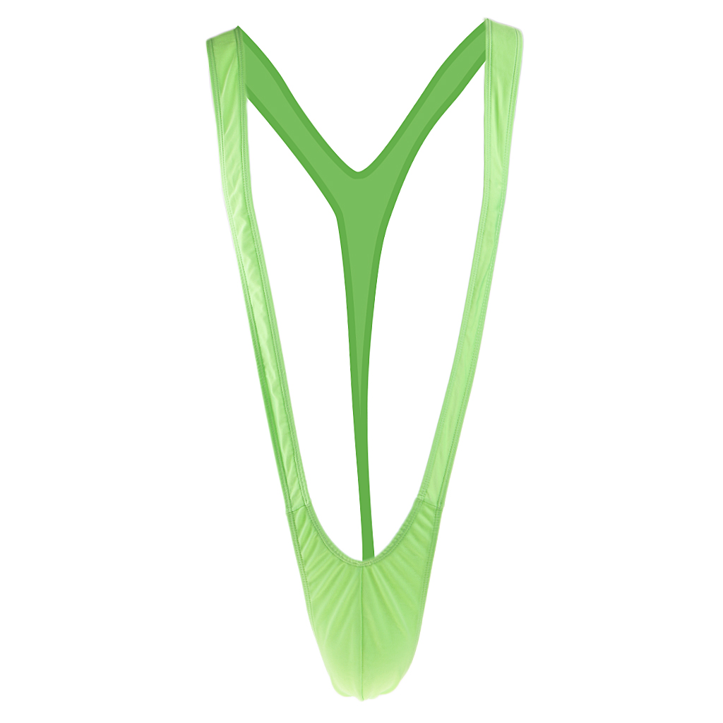 Men Sexy Fluorescent Green Mankini Underwear Borat Costume Swimwear Beachwear