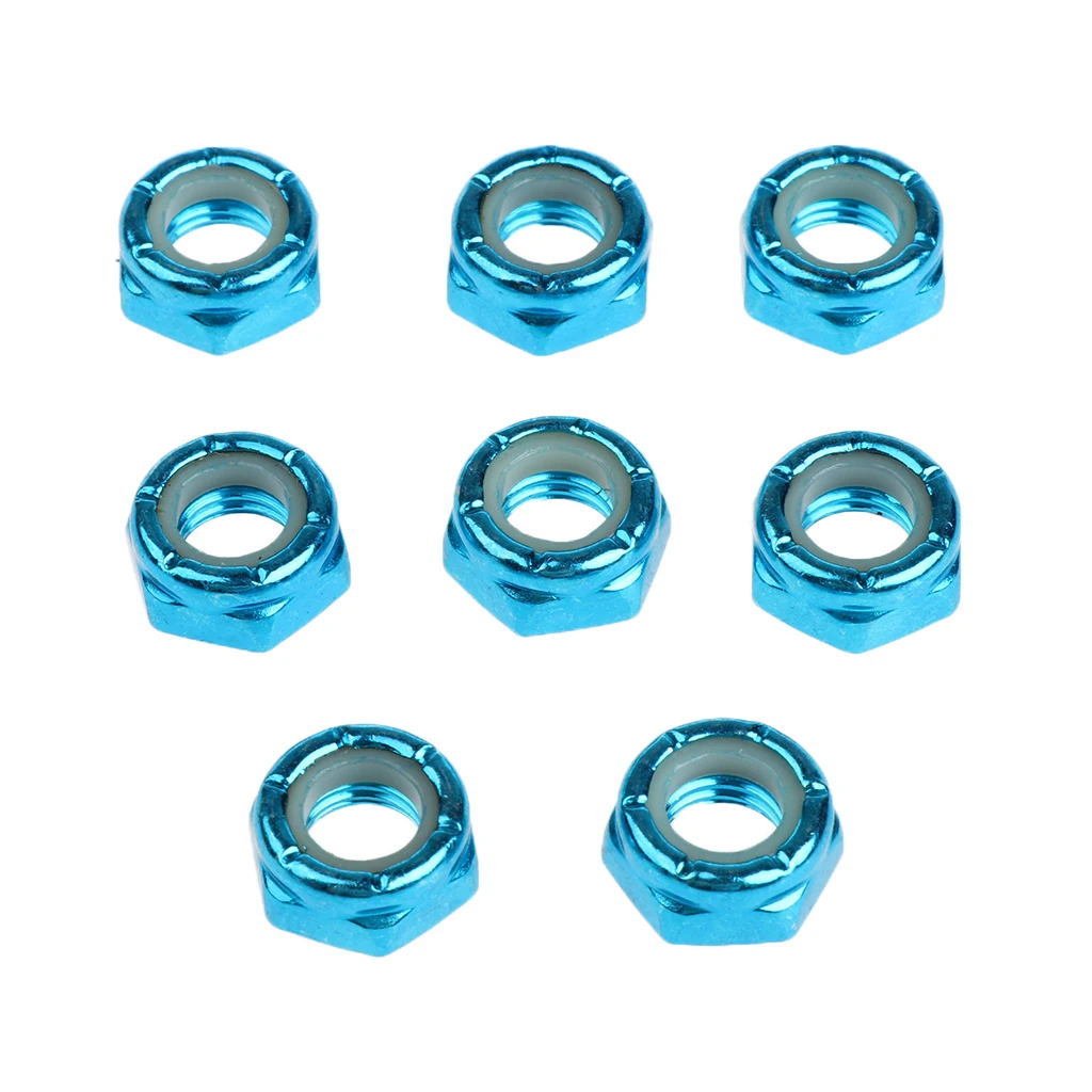 8pcs Skateboard Truck Wheel Axle Screw Nuts Longboard Hardware Accessories for Men Women Outdoor Skateboarding