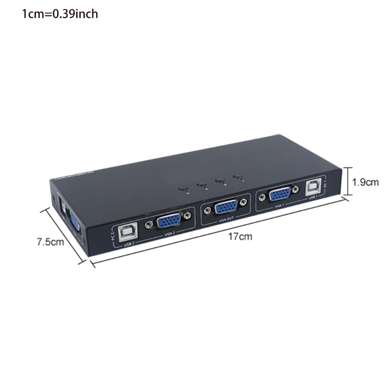 Cpdd Switch Selector Kvm Switcher Adaptador 4 pc Compartilhamento Dispositivos 2.0 Periférico Caixa Botões Cabos Usb Hub 6 High Quality Computador e Escritório