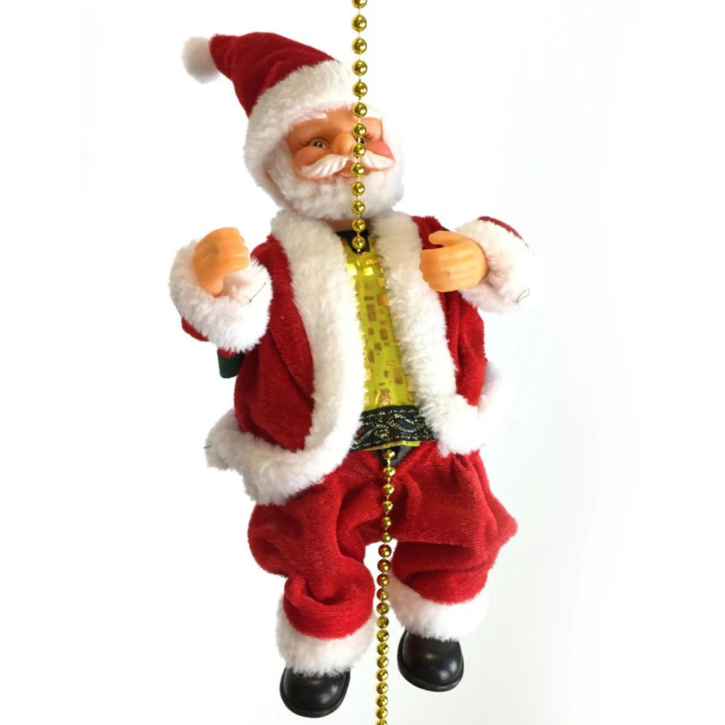 Santa Claus Climbing on Chain for Christmas Tree Indoor Outdoor Decor