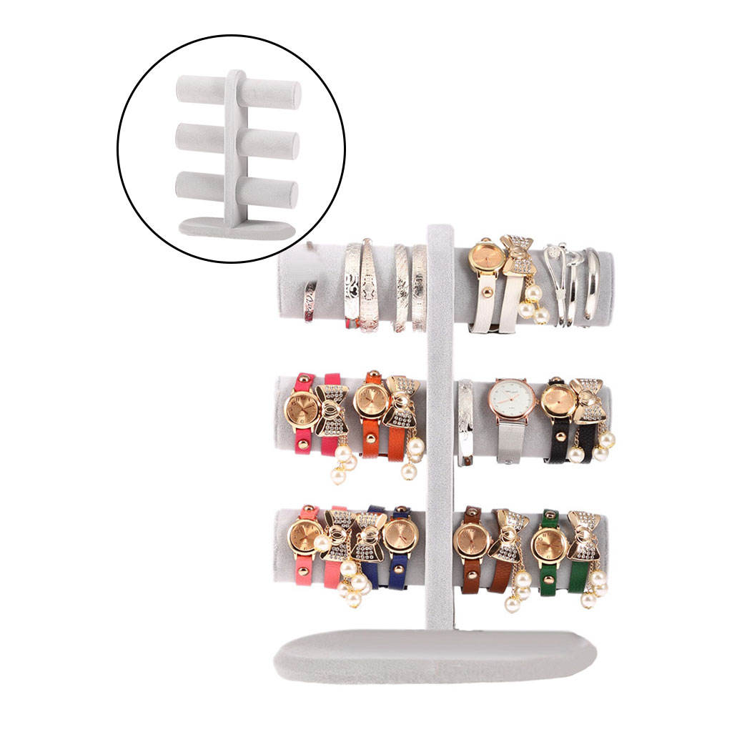 Three Layers Display Stand Storage Rack Bracelet Clock Display for