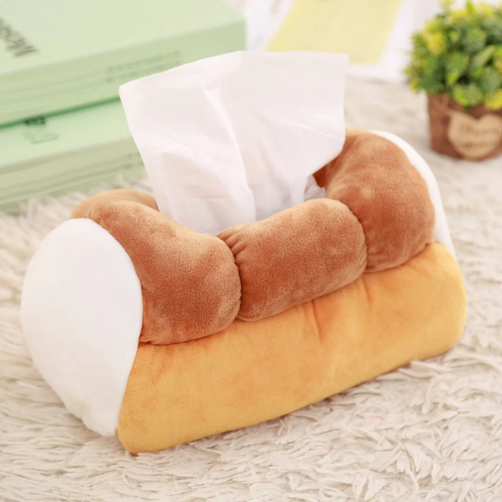 Simulation bread plush tissue boxes napkin living room car home soft tissue boxes creative gift