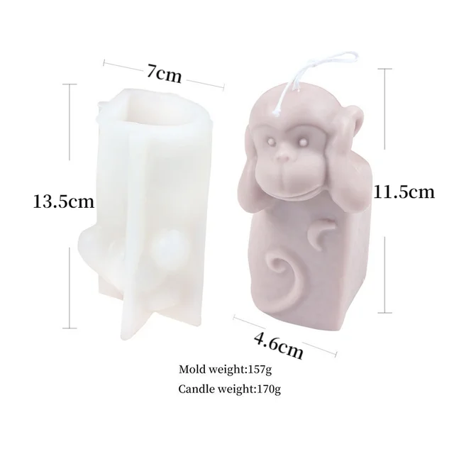 Wholesale A7963 DIY Monkey 3D Candle Ice Block Mold silicone ice