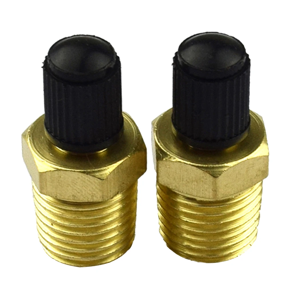 Pair 1/4 NPT Nickel Plated Brass Air Compressor Tank Fill Valve Schrader High Quality Brass Rustless and Sturdy