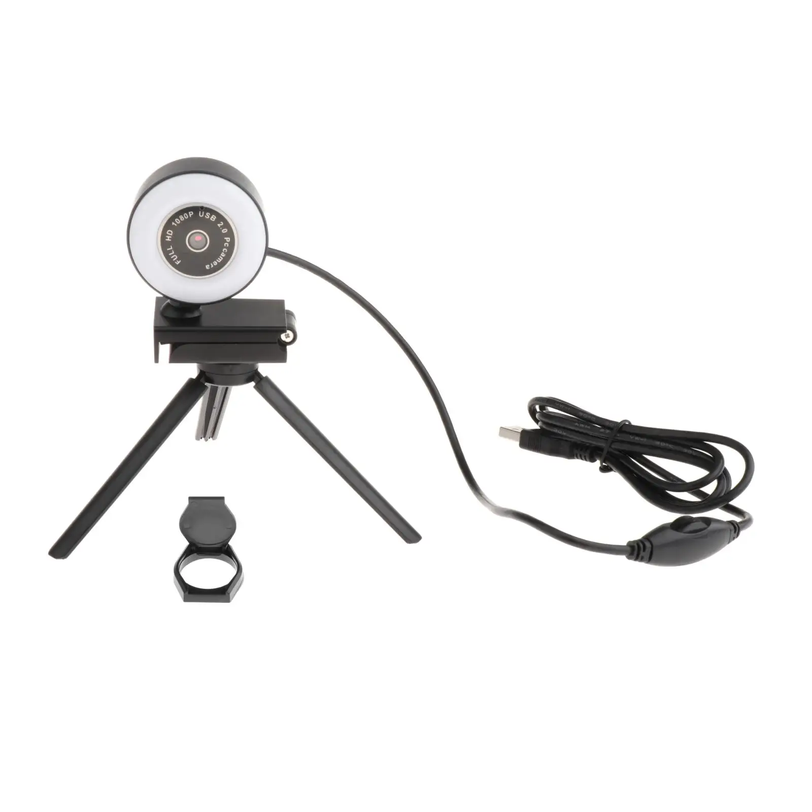 2K/1080P HD Autofocus USB Webcam Facetime Camera with Microphone   Light