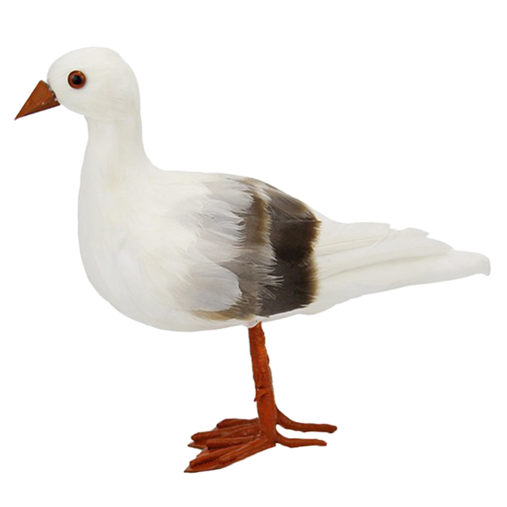 1PC ARTIFICIAL STANDING SEAGULL STATUE SCULPTURE FOR HOME GARDEN SHOP