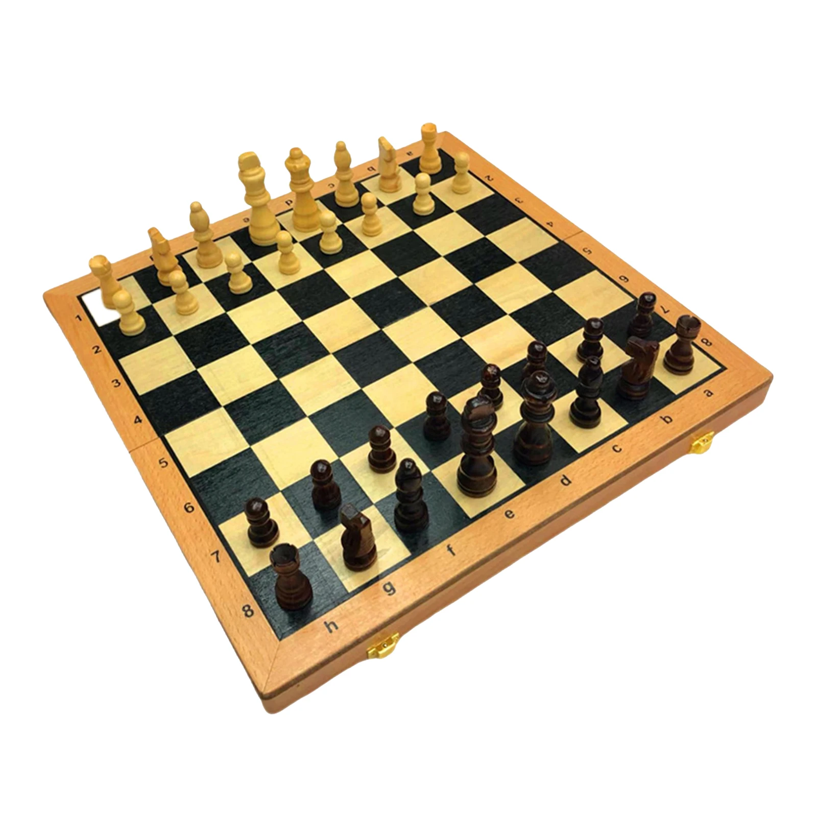 39x39cm Large Wooden Chess Set Folding Chessboard Portable Travel Handmade Vintage Board Board Game Great Gift