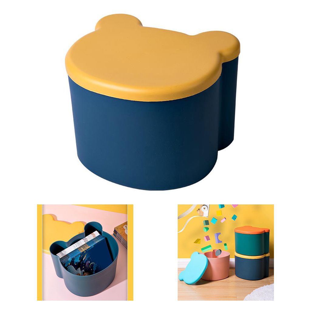 Kids Toys Organizer Children Storage Box Foot Stool Seating, Storage Stool Chest for Toys Books Snacks