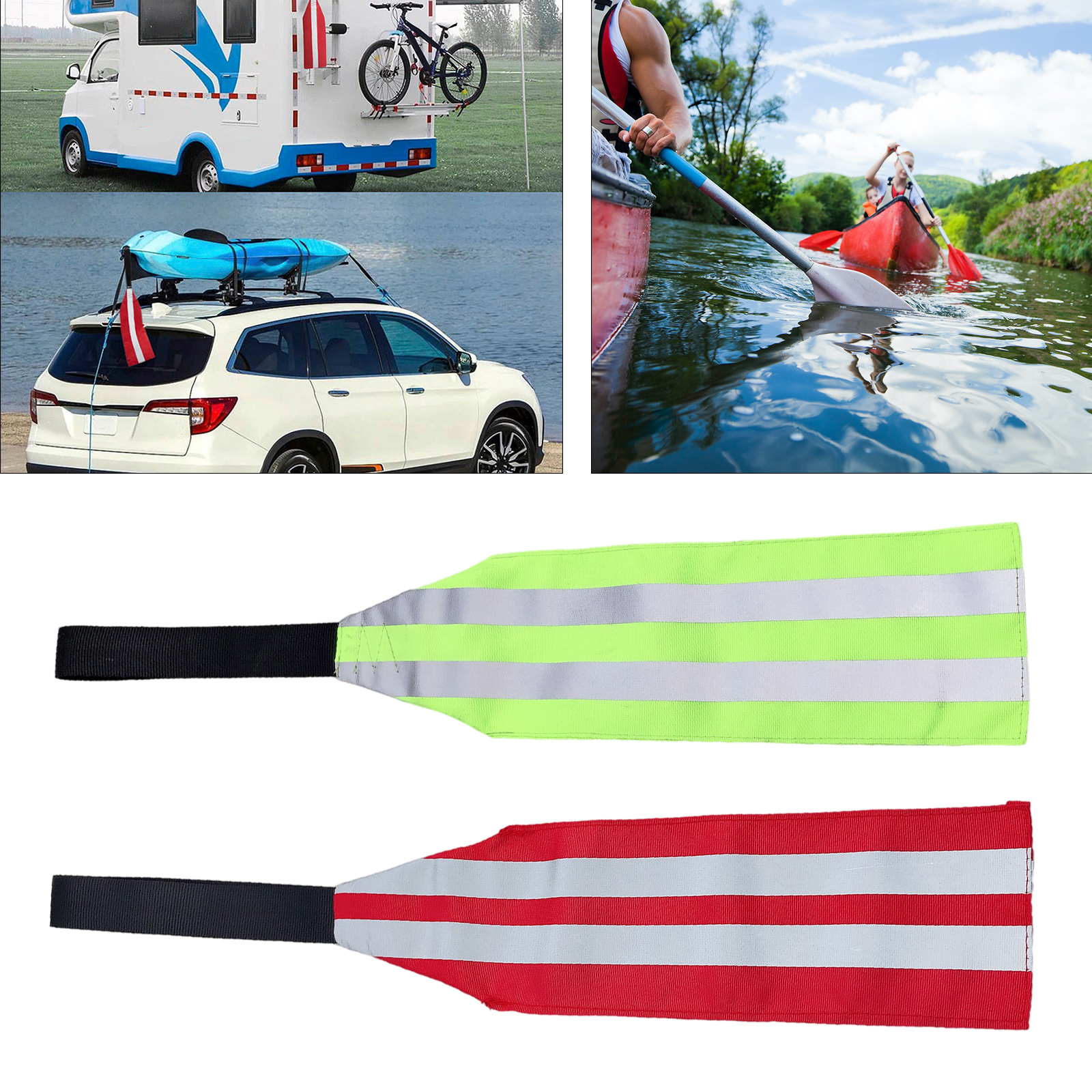 Kayak Towing Safety Flag with Installing Loop, Canoes Boats Bicycle Travel Tow Tail Safe Flags Signal High Visible Signals