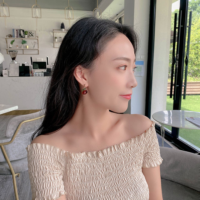 4 Paia Orecchini Ciliegia 3D Con 10 Lobes | Orecchini Pendenti Dolci E Carini Per Donne | Regalo Ideale - Foto 2