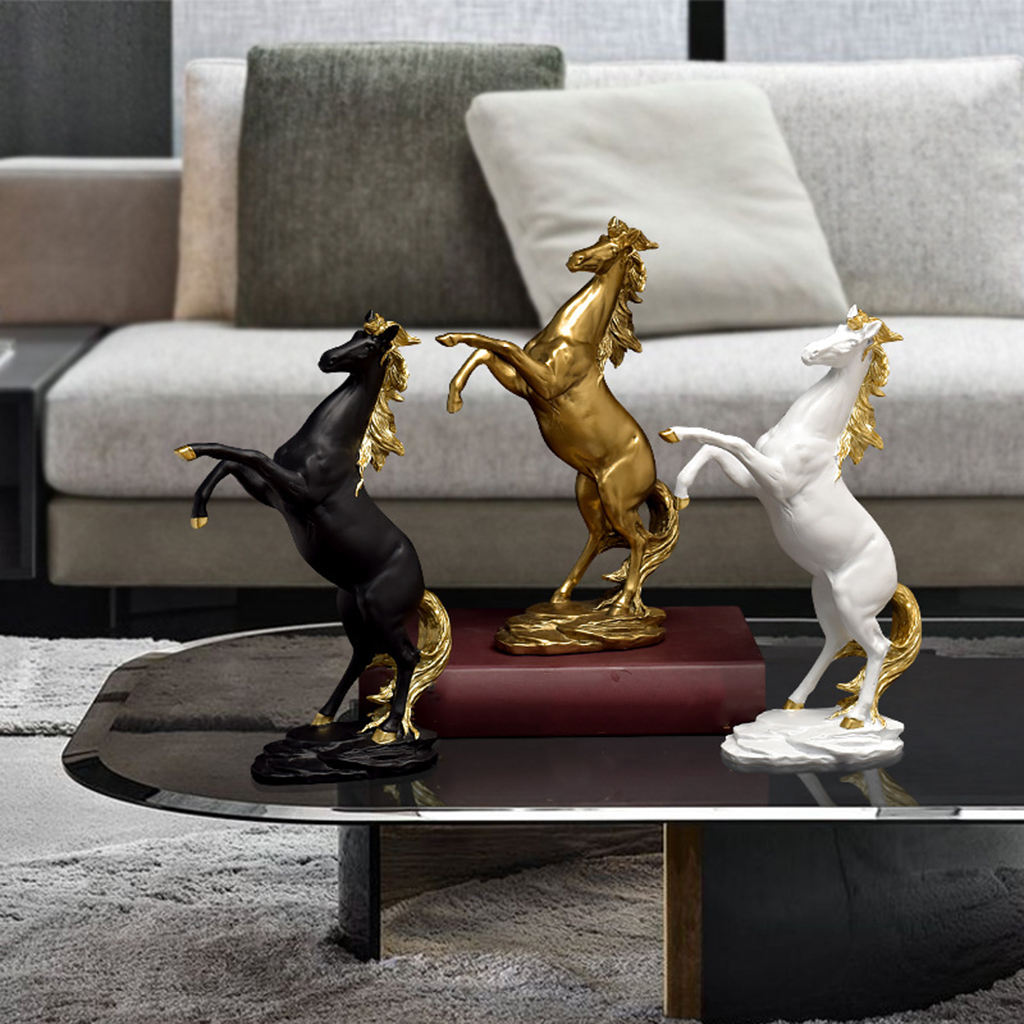 Galloping Horse Statue Resin Horse Figurine Decoration Bookcase Bookshelf Shelf Powerful Horse Sculpture Ornament